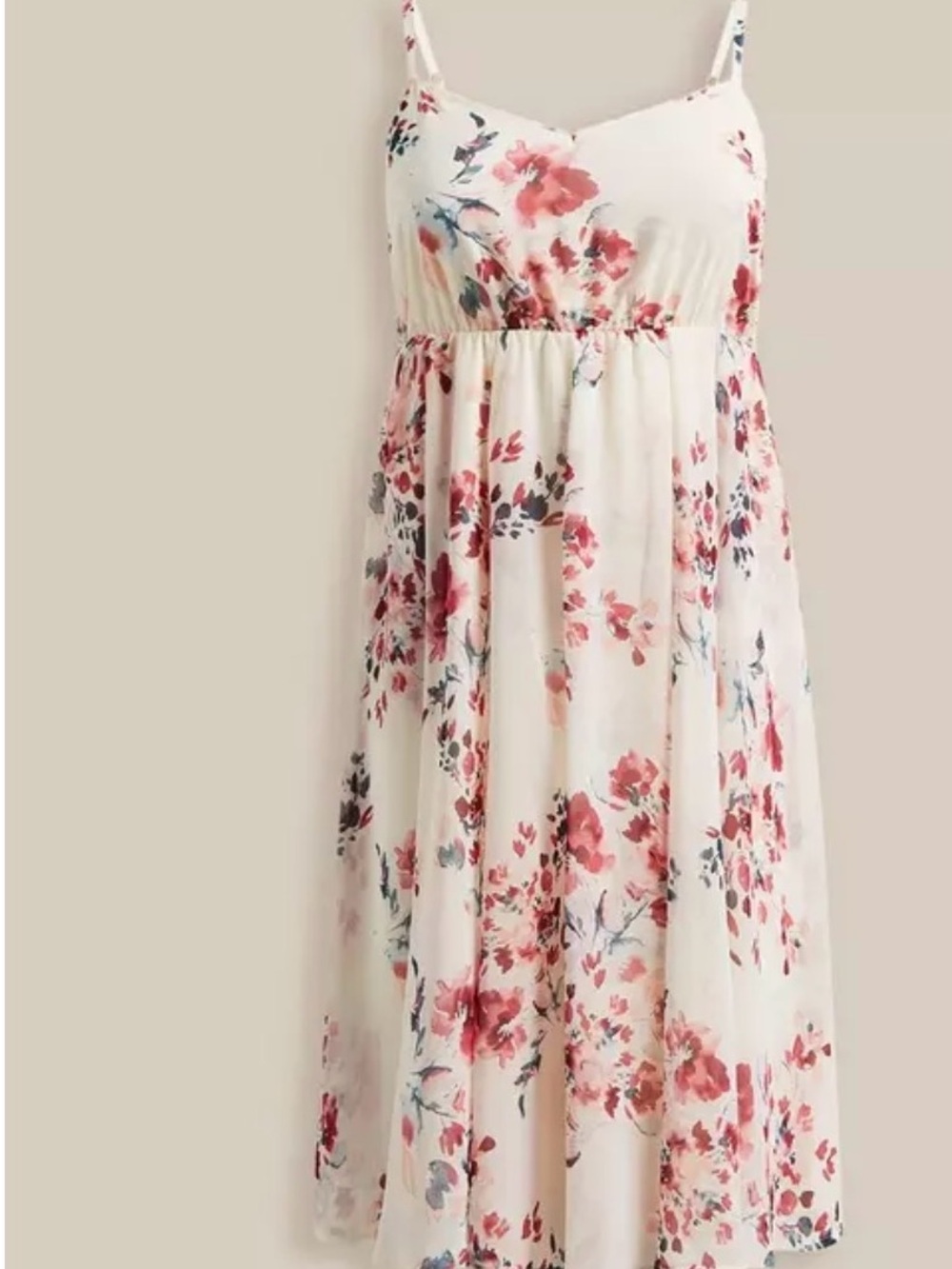 torrid Cream Floral Maxi Dress with Pink & Green Accents